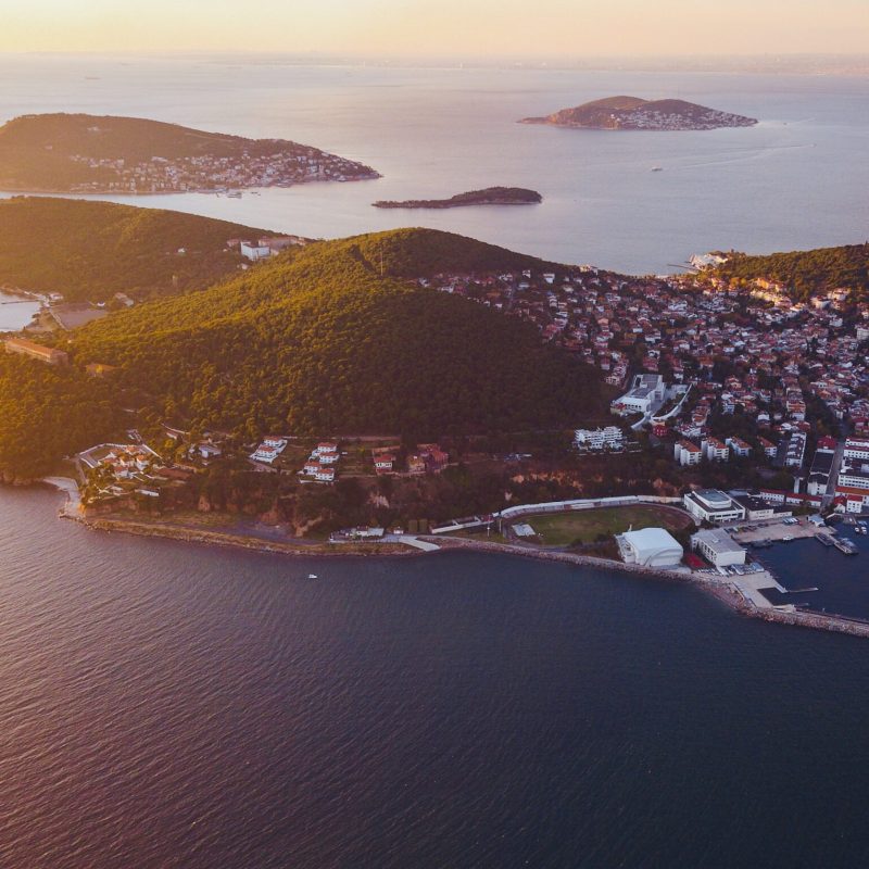 view of prince island in Istanbul Turkey on a sunny day